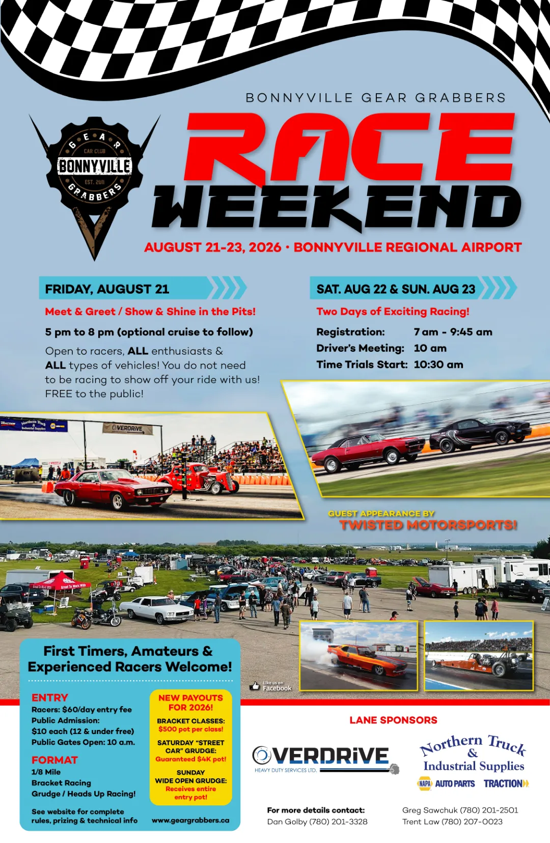 RACE WEEKEND AUG 2026 Gear Grabbers Race Weekend